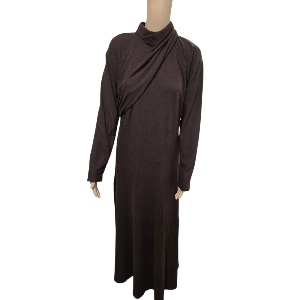 ASTR women's XL brown long sleeve wrap dress turtle neck long